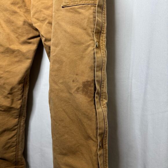 CARHARTT / vintage tan duck canvas fully quilt lined workwear coveralls / 48R - Picture 12 of 16